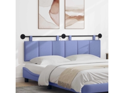 Vidaxl Cabeceira Suspensa Com Luz Led Azul Jeans Tecido