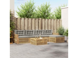 Vidaxl Conjunto De Sofás Para Exterior 6 Unid. Branco E Cinzento-claro