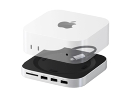 Estação De Acoplamento Para Mac Mini 2024 Com Hub Usb C E Armazenamento Ssd, Prateada Aquaforge