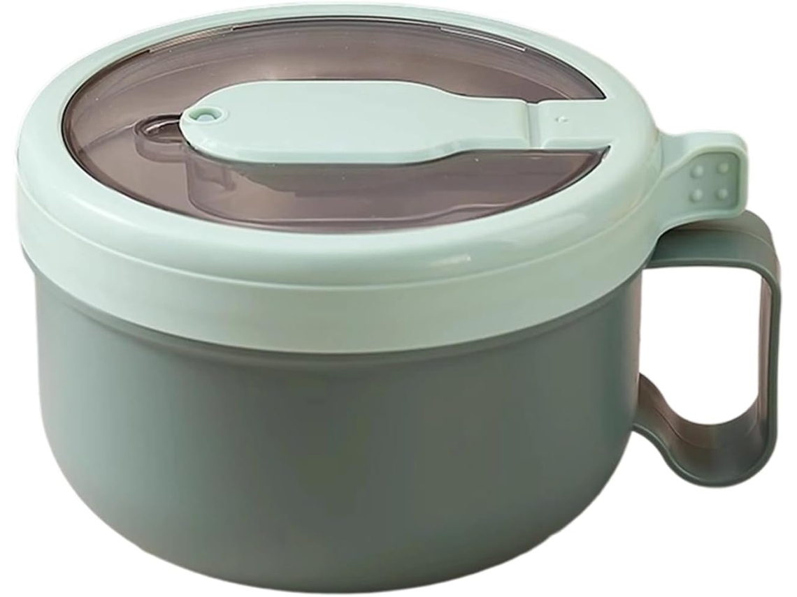 Recipiente Para Alimentos Próprio Micro Ondas, Com Compartimento Resistente Para Macarrão Instantâneo E Outras Refeições