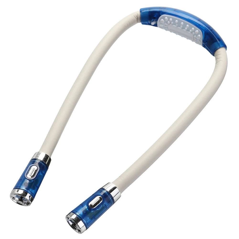 (azul) Luminária De Pescoço Multifuncional Em Abs Flexível Com Led E Função De Lanterna Para Uso Com As Mãos Livres.