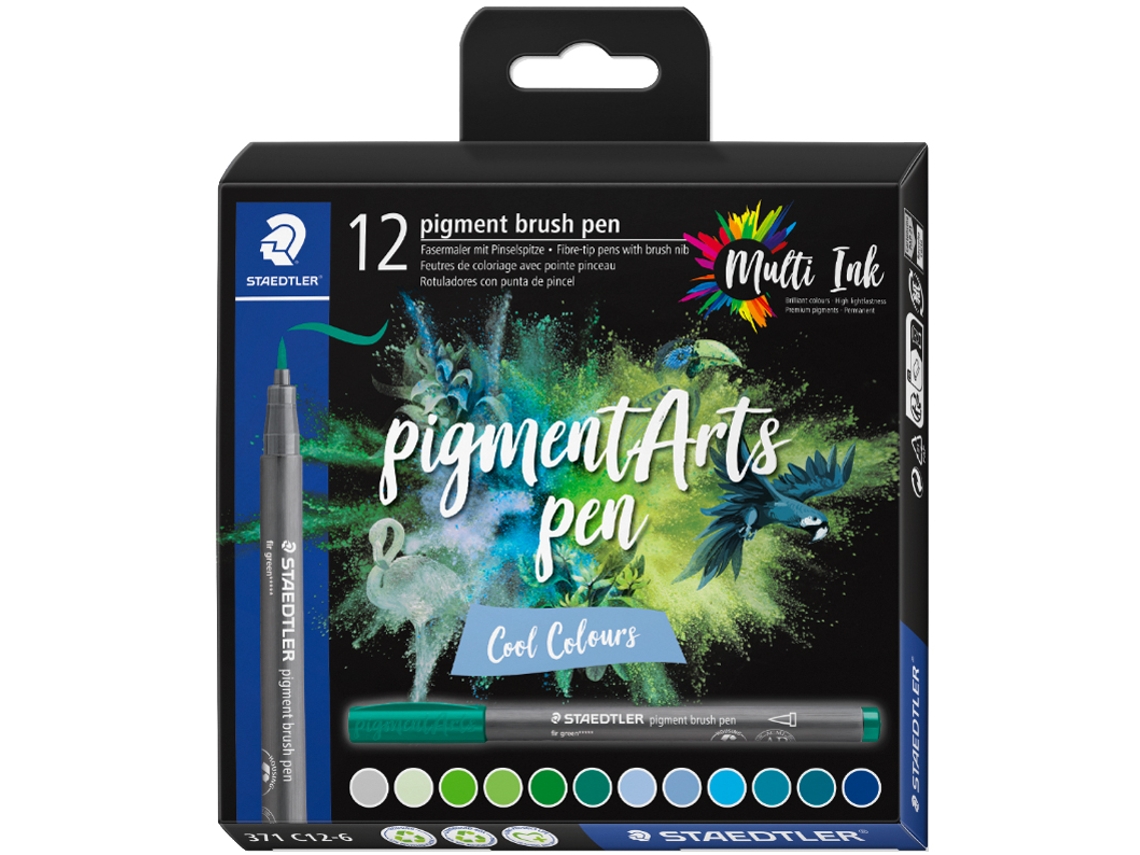 Caneta Pincel de Pigmento de Fibra STAEDTLER Cores Frias