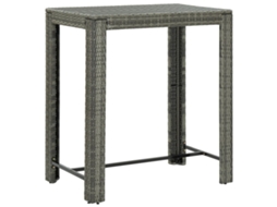 Vidaxl Mesa De Bar Para Jardim 100x60,5x110,5 Cm Vime Pe Cinzento