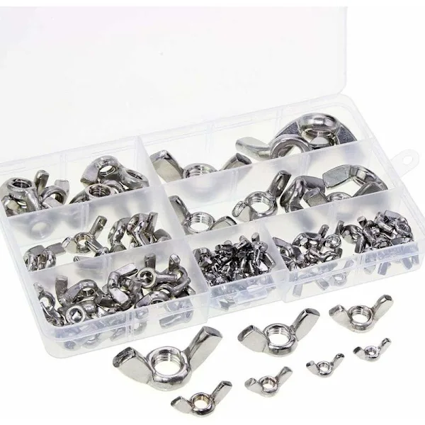 Conjunto De 100 Porcas Borboleta Aço Inoxidável Com Rosca Métrica M3 M4 M5 M6 M8 M10 M12 Para Ferramentas Bricolagem