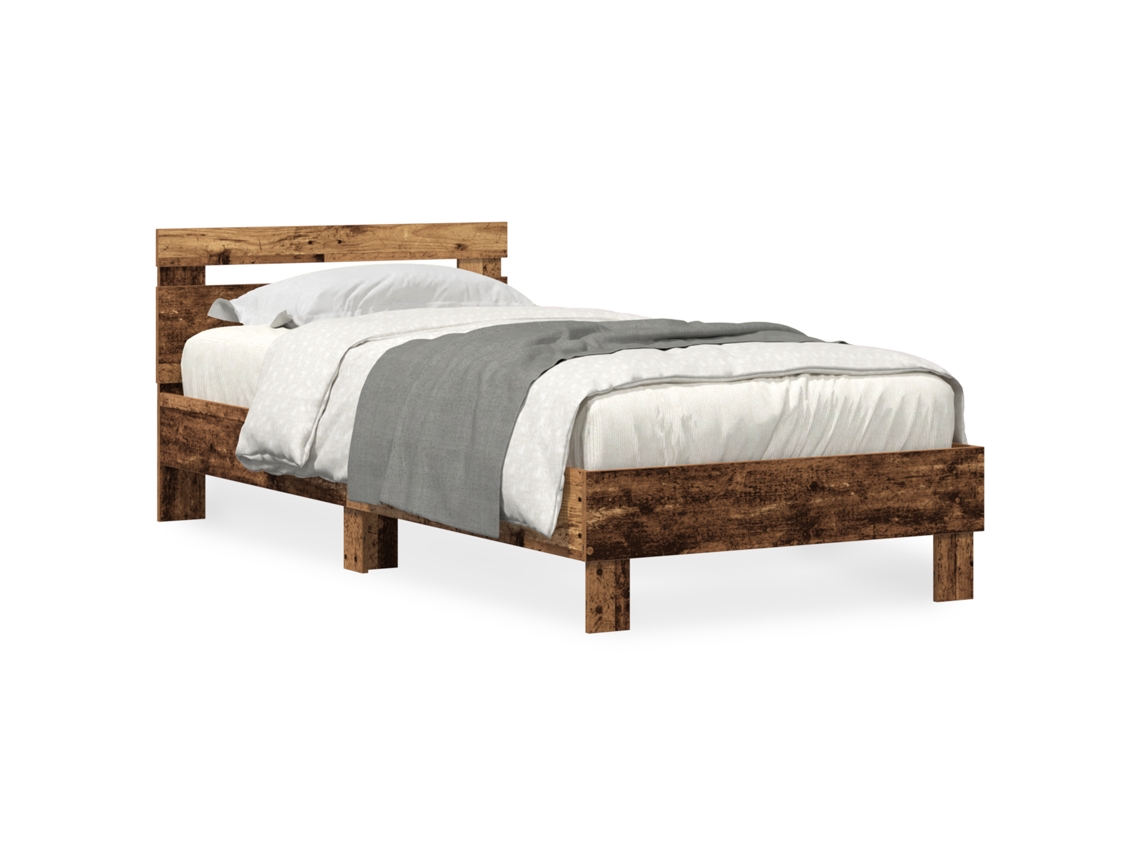Conjunto 1 Estrutura De Cama Moderna Vidaxl Castanho Derivados De Madeira (100 X 200 Cm)