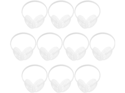 Uonlytech Conjunto De 10 Armações Protetores Auriculares Em Plástico Branco, Estrutura Fácil De Usar E Resistente À