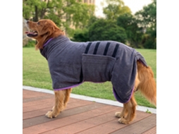 Roupão Absorvente, para Pets, Secagem Rápida, Tamanho P, Cinza AQUAFORGE