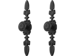 Conjunto De 2 Puxadores Elegantes Em Zinco Preto Para Móveis, Com Design Decorativo Esculpido, Ideais Para Armários De
