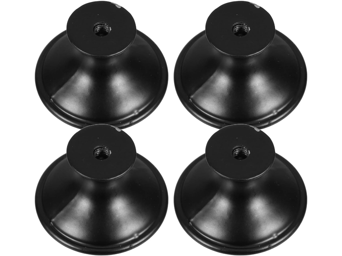 Conjunto De 4 Puxadores Redondos Aço Inoxidável Preto Com Furo Único Para Armários, Com Pega Confortável E Fácil
