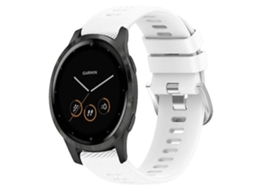 Pulseira De Relógio Lurelia Para Garmin Vivoactive 4s 18 Mm Silicone Branco