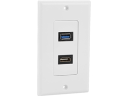 Placa De Parede Hdmi E Usb 3.0, Painel De Parede Multimídia Integrado Dois
