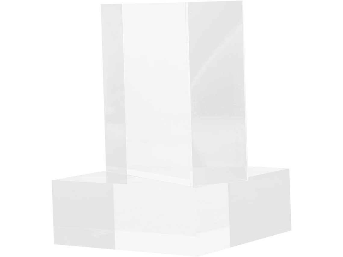 Conjunto de 6 Peças Blocos Acrílico Transparente Stobaza para Exibição Joias e Estatuetas, Suporte Armazenamen