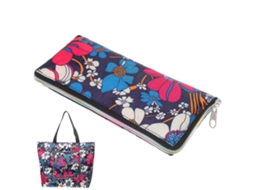 Sacola de Compras Dobrável em Tecido Oxford com Zíper Bolsa de Armazenamento Portátil para Uso Diário e Ao Ar Livre com Estampa Fofa. GOKOCO