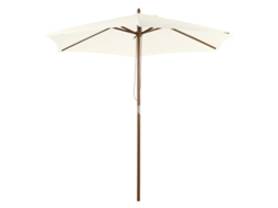 Guarda Sol Jardim 2.5m 3 Camadas Bambu Poliéster Branco VELTRIX