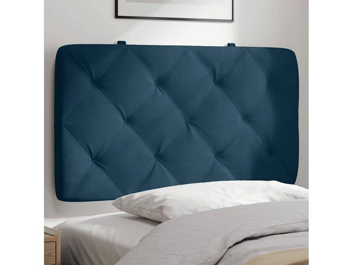 Vidaxl Almofadão De Cabeceira 80 Cm Veludo Azul