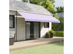 Vidaxl Tecido De Substituição Para Sanefa De Toldo 480x20 Cm Riscas Azul/branco