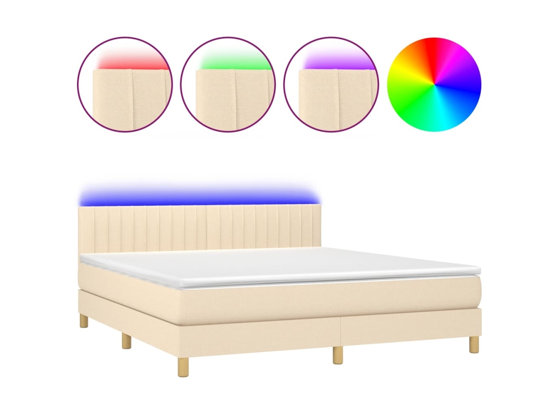 Box Spring Bed, Box Spring Beds Vidaxl Creme Tecido (160 X 200 Cm)