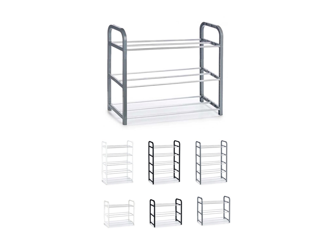 Zapatero De Metal Y Plástico – Zapatero Organizador Ideal Para Recibidor, Pasillos Y Salón Gris 3 Estantes