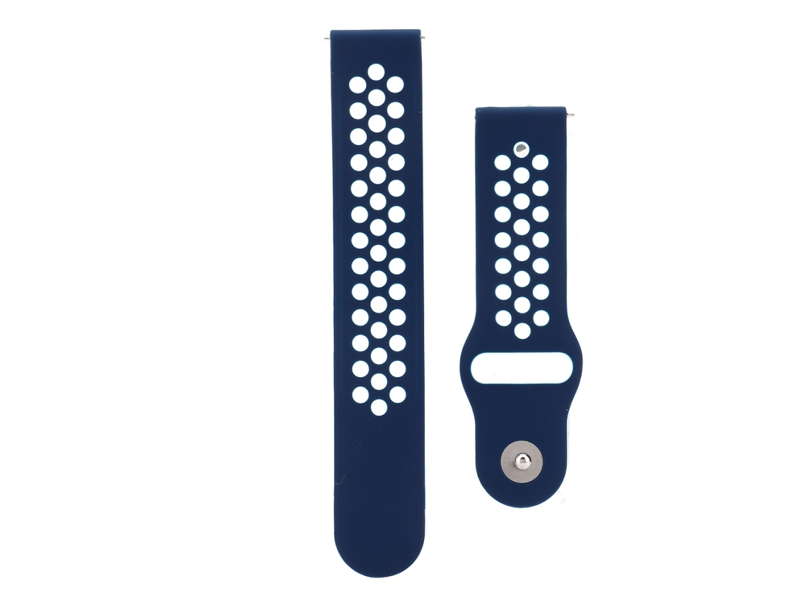 Pulseira de Relógio de Silicone para Samsung Galaxy Active 22mm Azul Branco