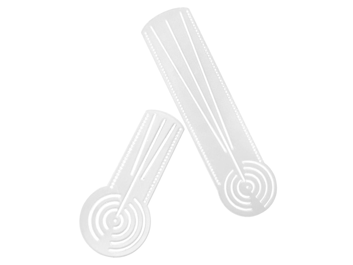 Régua Mandala em Acrílico, 2 Peças, Design Geométrico Multifuncional e Capa Ergonômica, Ideal para Estudantes e