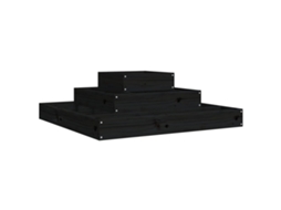Planter, Planters Vidaxl Preto Madeira De Pinho (80 X 80 X 27 Cm)