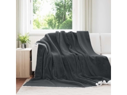 Vidaxl Cobertor Cinza Escuro 240 X 270 Cm Lã