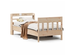 Bed Frame, Bed Frames Vidaxl Marrom Madeira De Pinho (90 X 200 Cm)
