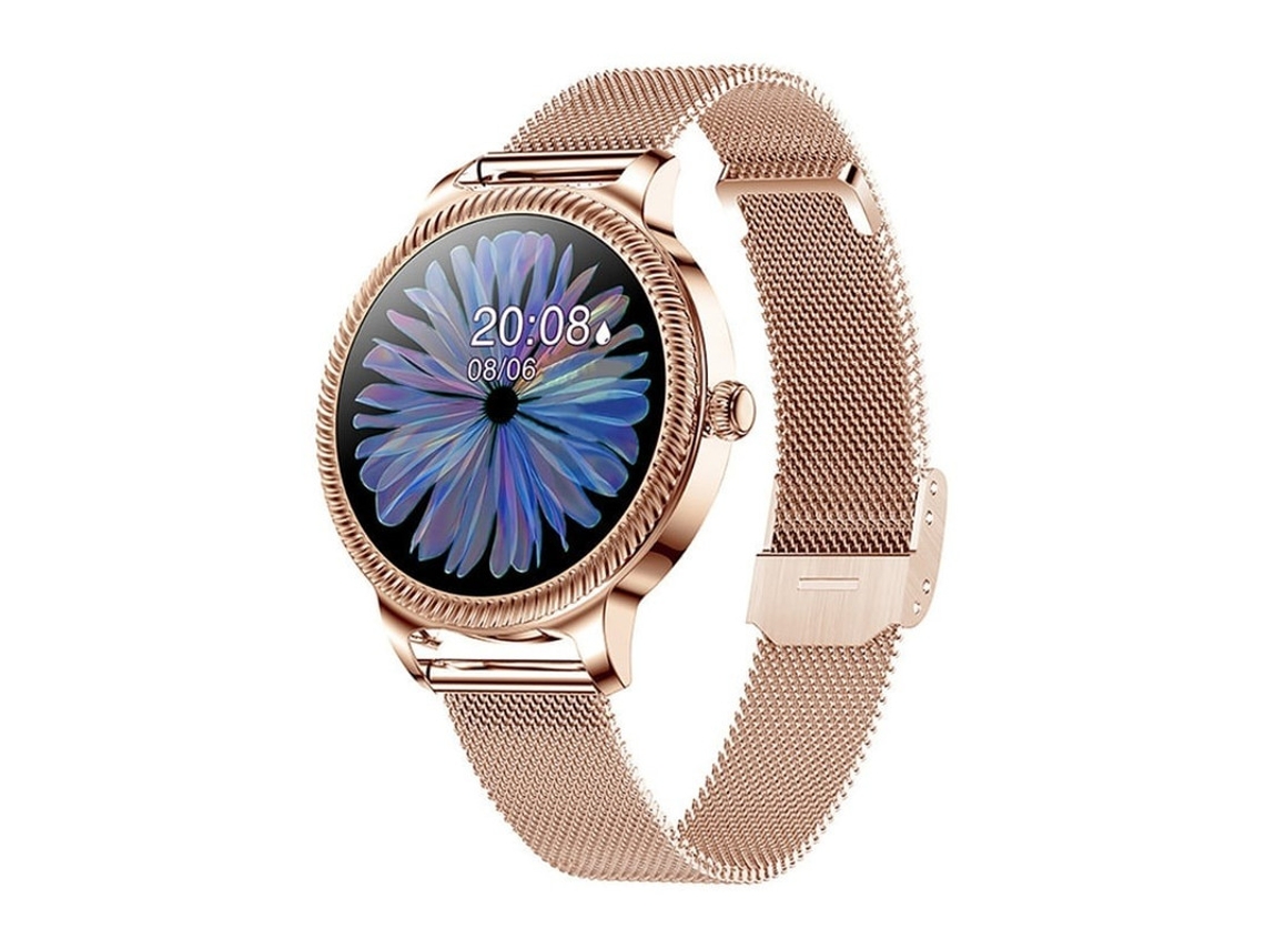 Smartwatches Bestvite Pulseira Feminina Inteligente Com Toque De 1.09 Polegadas Ip68 À Prova Dágua Ouro Bestvite