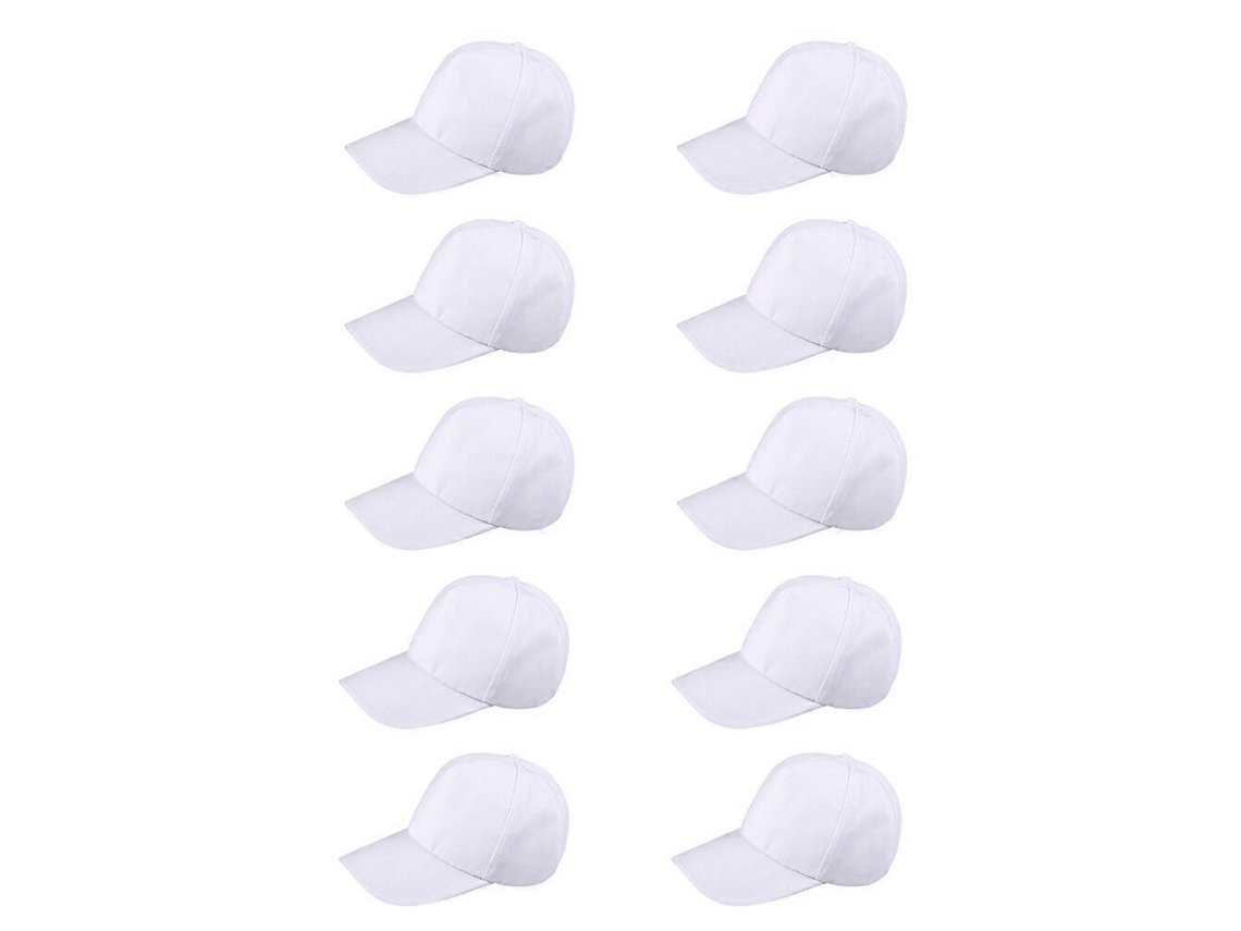 10 Gorros Pico Diy para Pintar Materiales de Artesanía de Algodón En Blanco para Niños 22,5x6,5x12cm Blanco