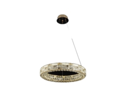 Candeeiro De Teto Led Cristal Pequeno Anel, 25w, 3 Temperaturas De Cor, 50cm