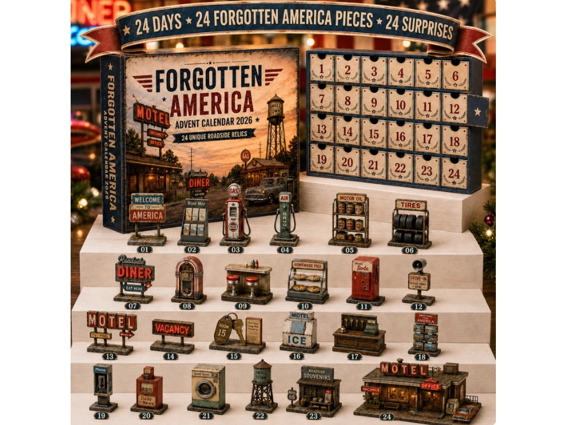 Calendário Do Advento 2d 2026 (edifícios E Objetos Americanos Vintage)