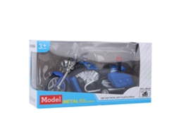 Mali brinquedo de Moto 1:16 com Luz Som Recuo em Liga Presente para Crianças Azul