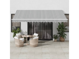 Vidaxl Toldo Retrátil Automático 450x350 Cm Antracite E Branco