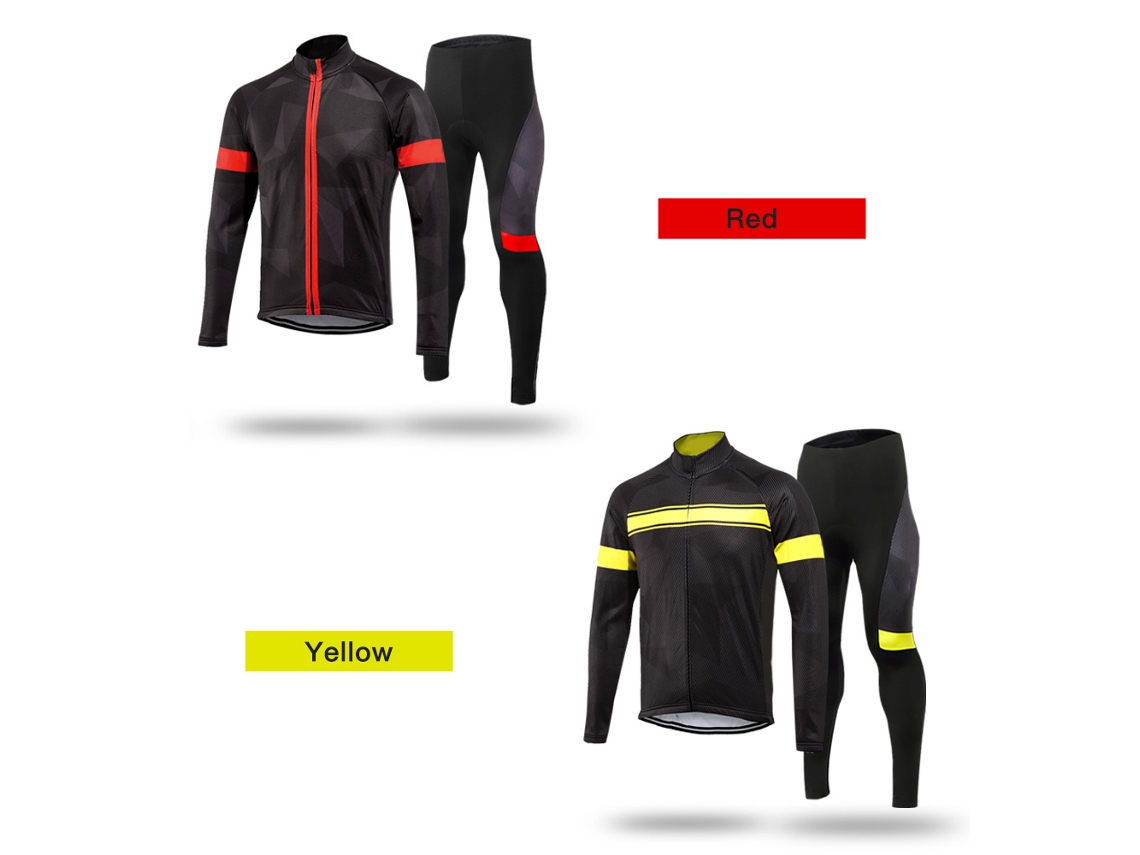Conjunto de Roupa de Ciclismo Masculino Inverno com Jaqueta Impermeável e Calças com Almofadas 3D | S/MARCA