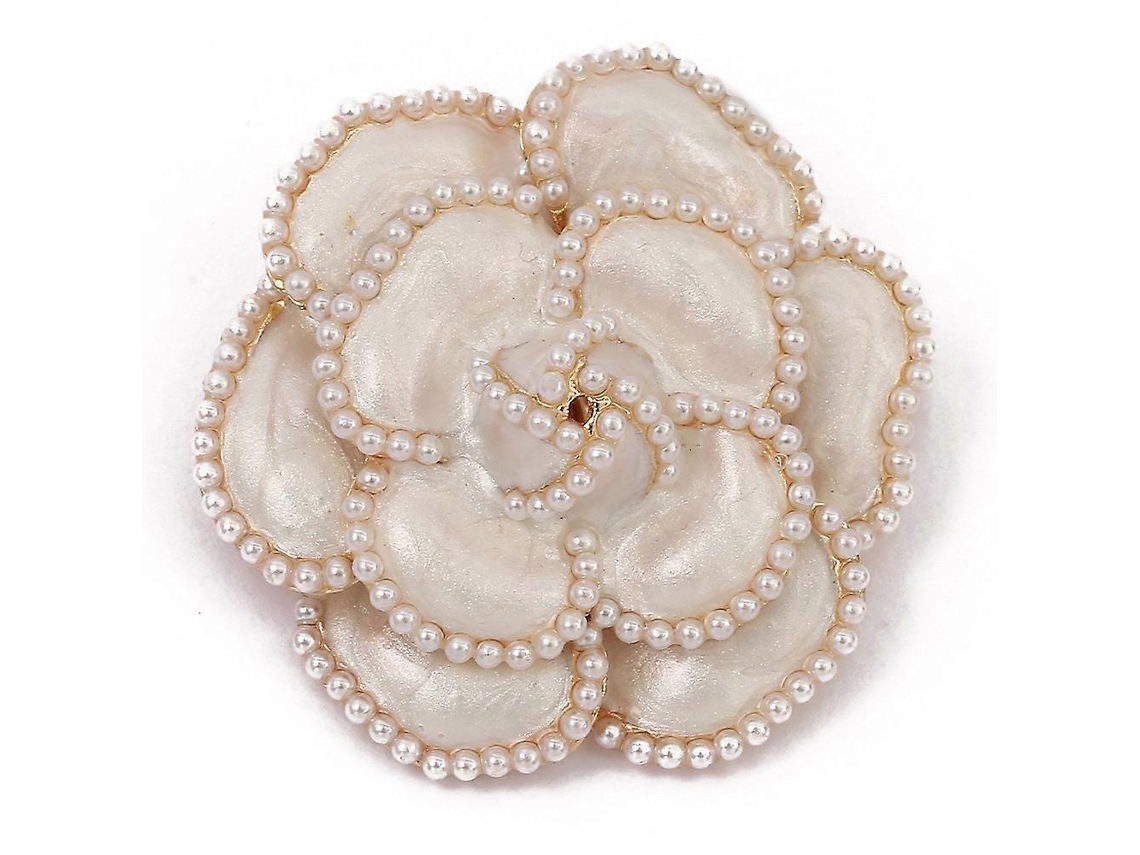 Broche De Flor Com Esmalte E Pérolas Simuladas Design Único Para Presente