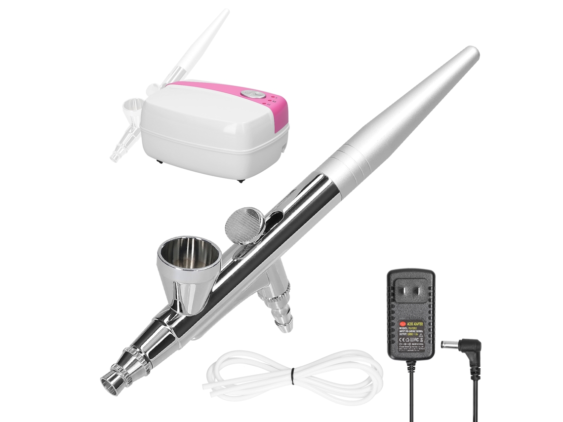 Kit profissional de compressor de ar e aerógrafo, 18 psi, 3 velocidades, para modelos, maquiagem, unhas, pintura e decoração de bolos.