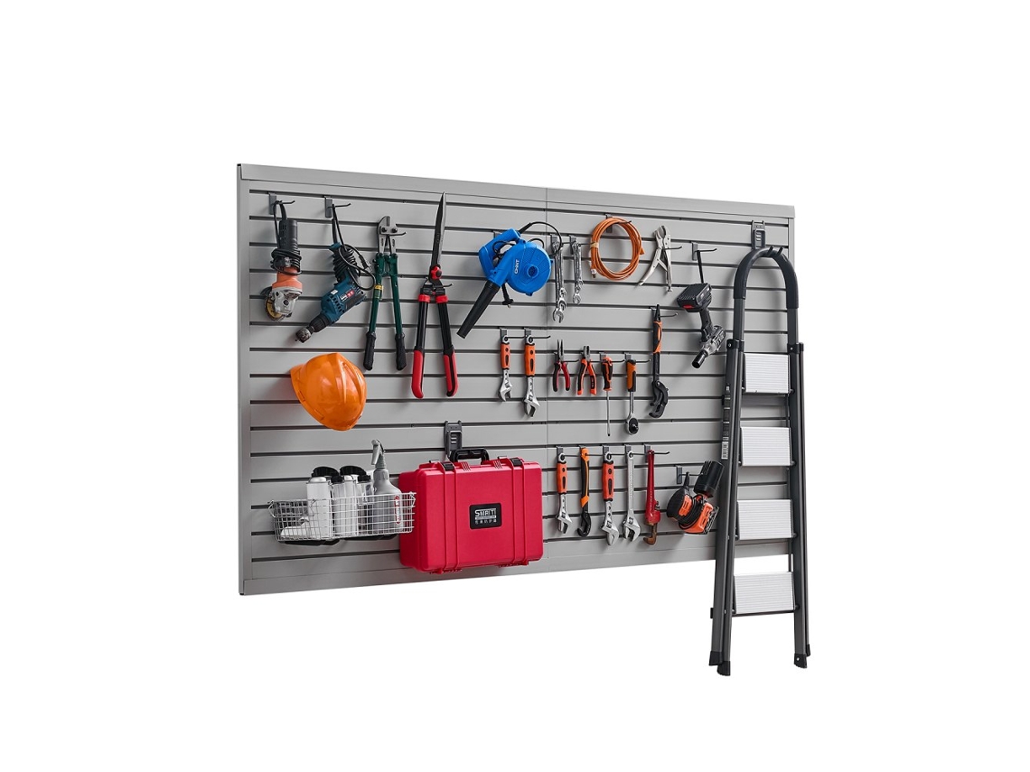 Painel Lamelar Em Pvc 1225x2450mm Com Capacidade De 136kg Para Organização De Ferramentas Tekmaquinas