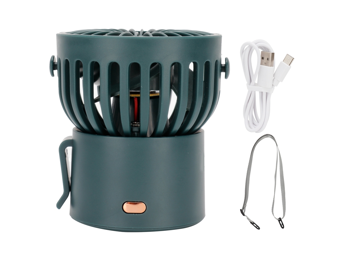 Ventilador Mesa Usb Ajustável 45° 3 Velocidades Verde
