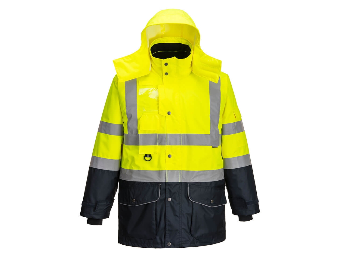 Parka Contrast Traffic 7 Em 1 De Alta Visibilidade Azul Marinho E Amarelo / Xl