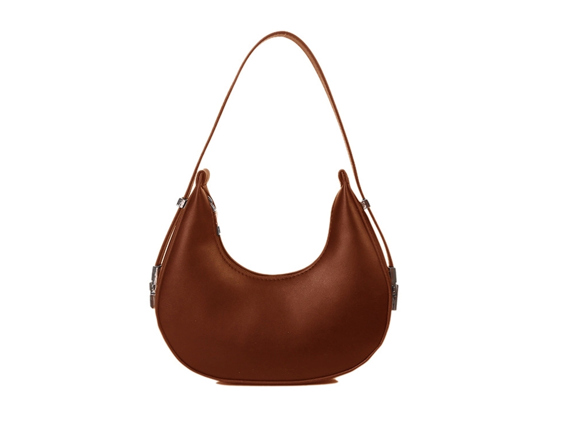 Bolsa de Ombro AQUAFORGE, Estilo Meia lua, Couro PU, Sob a Axila