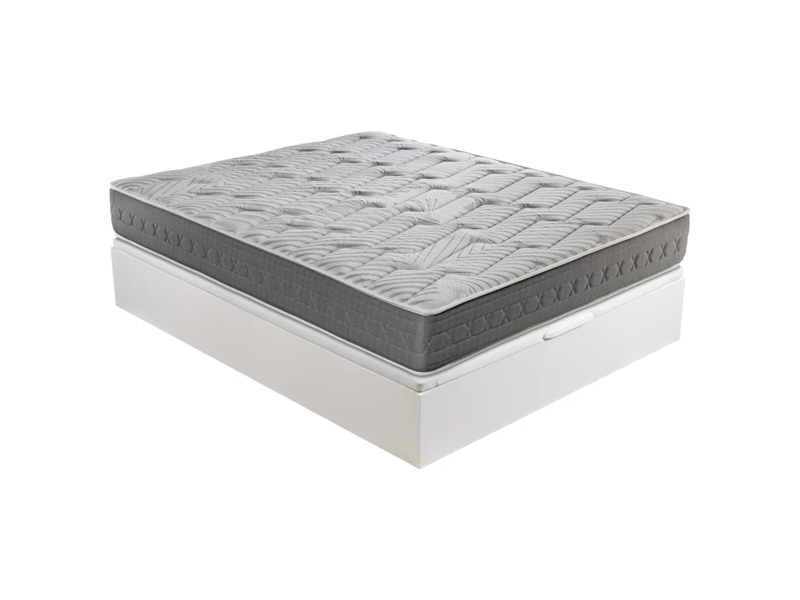Pack ROYAL SLEEP Sommier Branco + Colchão Espuma Cermic Plus (135 x 190 - 25 Cm de Altura)