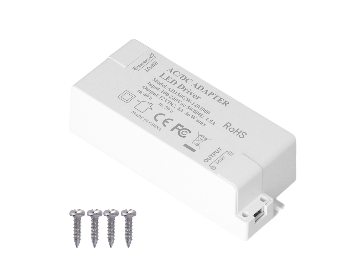 2026 conversor Led 36w Entrada Ac100 240v Saída Dc12v 3a Driver Transformador para Lâmpadas Interiores G4 Mr11 Mr16