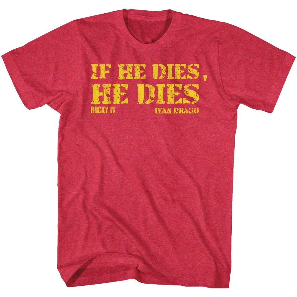 Rockinstone Rocky Movie Die Heather Red Adult T-shirt Size:xxxl