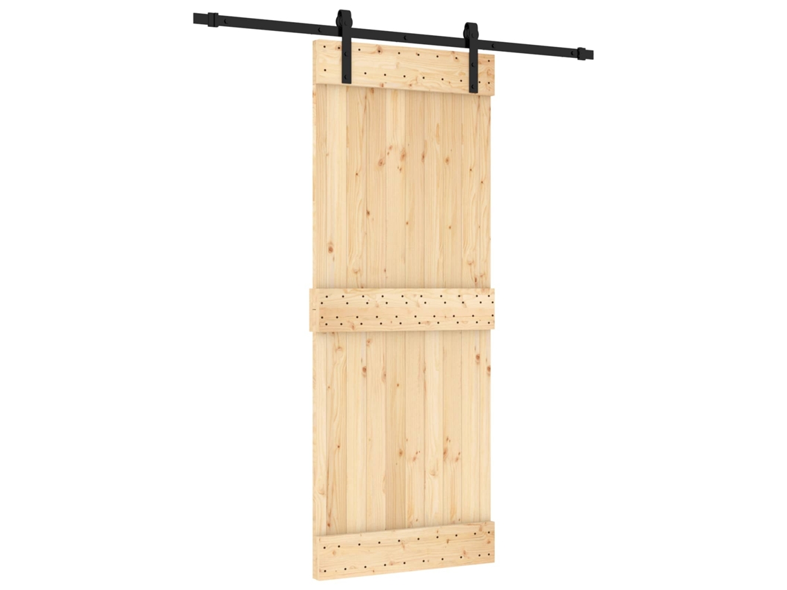 Maison Exclusive - Porta Deslizante Natural E Preto 80 X 210 Cm