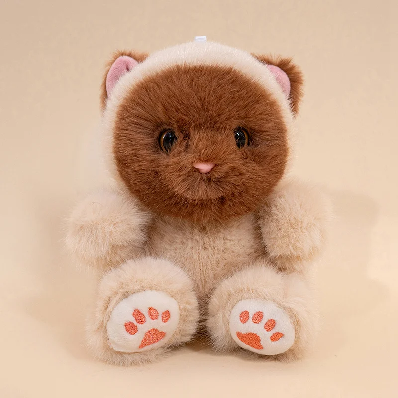 Lindo Gatinho de Pelúcia em Miniatura de 13cm, Feito À Mão MDUG (gato Siamês 13cm)