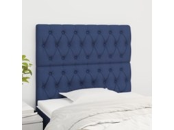 Vidaxl Cabeceira Azul 100x7x118/128 Cm Tecido