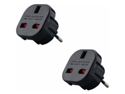 Conjunto De 2 Adaptadores Tomada Do Reino Unido Para A França, Adaptador Para Reino Unido E França, Tipo G Para C, Compacto E Leve