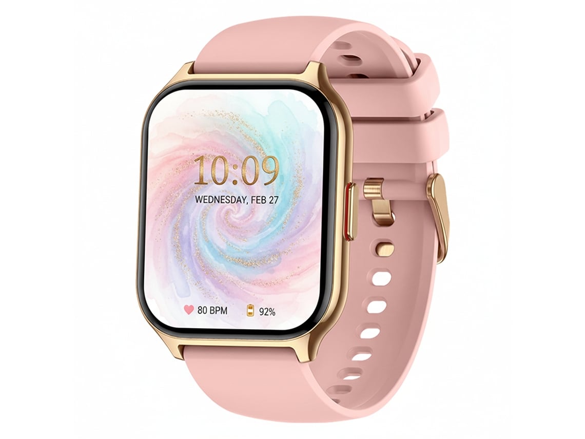 Relógio Inteligente Chronus Tft De 2,01 Polegadas Com Chamadas Bluetooth E Bateria De 270 Mah Rosa