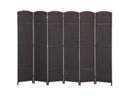 Paravente 6 Peças Castanho Dobrável Para Sala Quarto Home Office