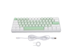 Aetheria teclado Mecânico 61 Teclas Rgb Sem Fio 2.4g Bluetooth Type c Switch Azul para Gamer e Escritório